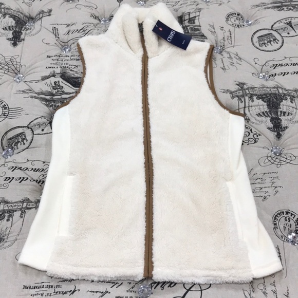 Chaps Faux Shearling Mockneck Vest - Picture 3 of 9